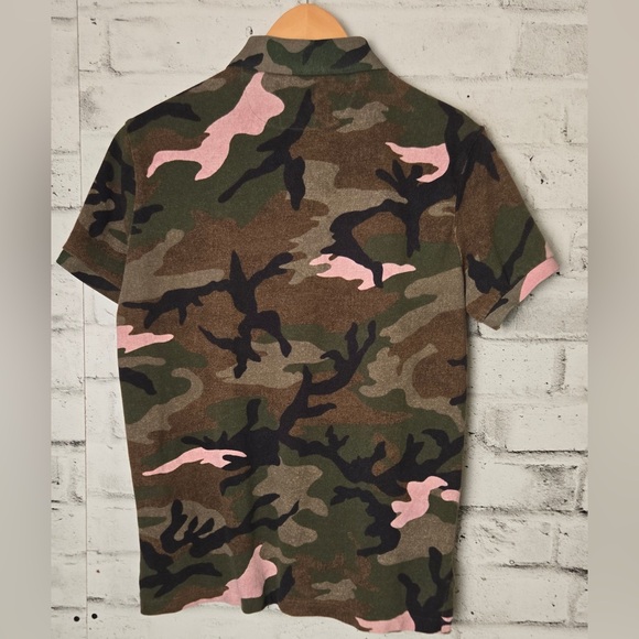 Polo Ralph Lauren Camo Polo Shirt Custom Slim Fit Pink Camo Size M - Picture 2 of 7